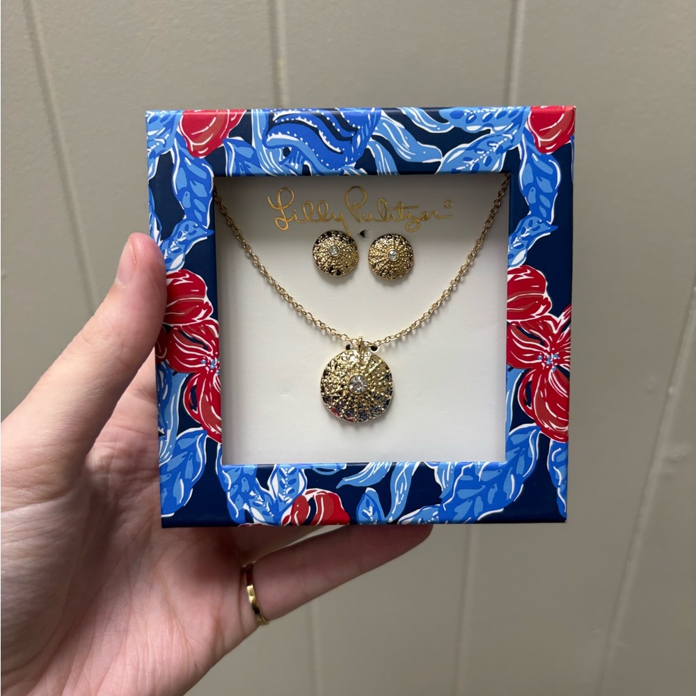 NWT Lilly Pulitzer 3 Piece Jewelry Set Gold